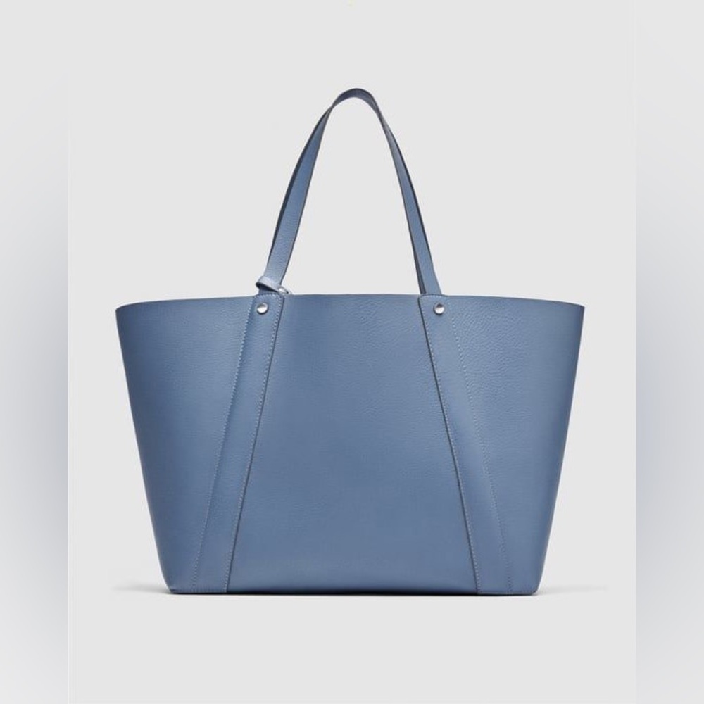 Zara Blue Reversible Tote with Detachable Wristlet - NWT - Picture 3 of 13